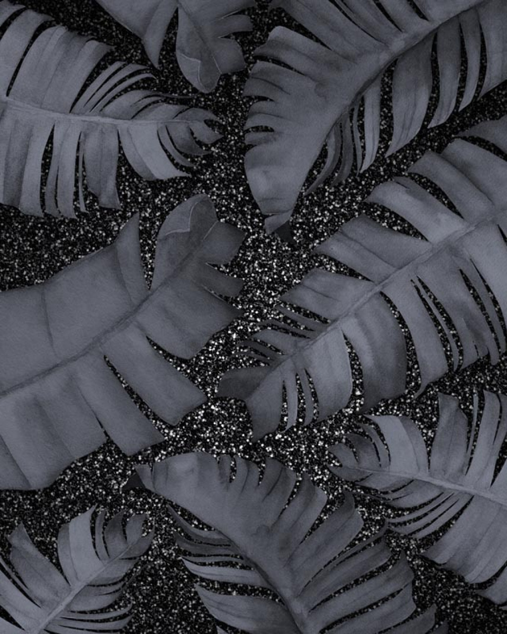 Фотообои Черные пальмовые листья