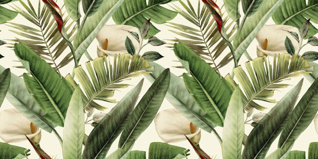 Фотообои Яркие тропические листья