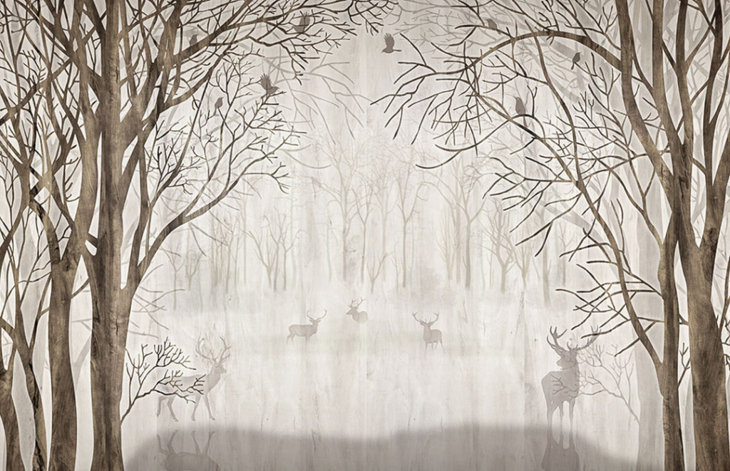 Фотообои Олени в тумане