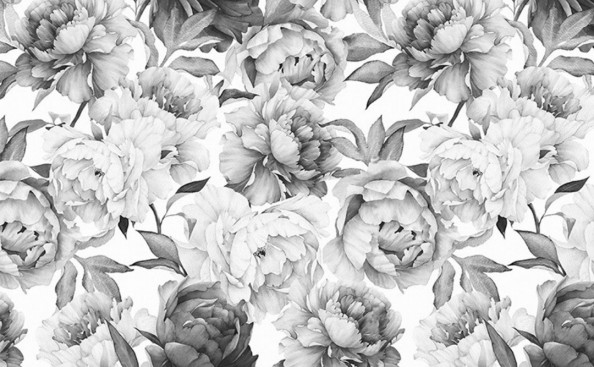 Фотообои Черно белые цветы