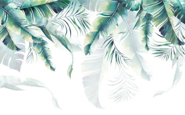 Фотообои Тропические листья с потолка