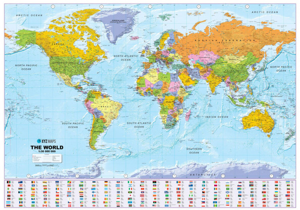 Фотообои Детальная карта мира